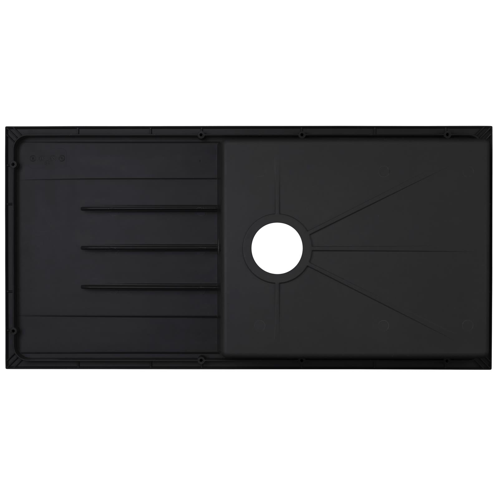 Liquida CU10BL 1.0 Bowl Composite Reversible Inset Black Kitchen Sink With Waste